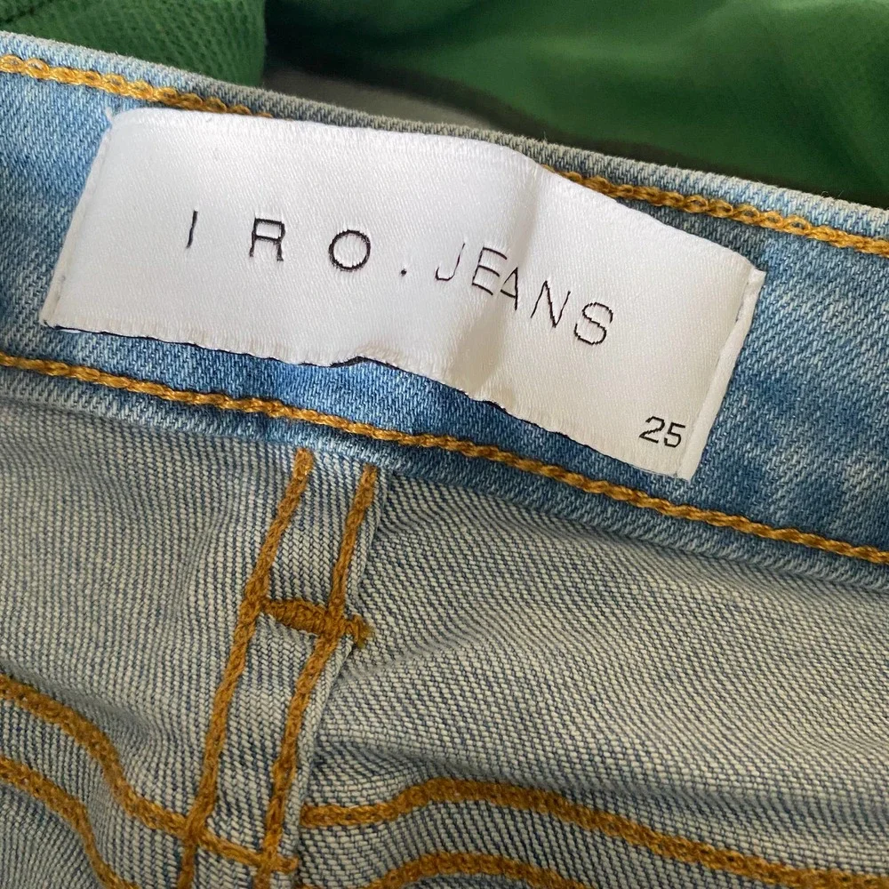 IRO Jeans Light Wash Raw Hem High Rise Skinny Sz 25